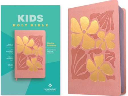 NLT Kids Bible, Thinline Reference Edition (Leatherlike, Tropical Flowers Dusty Pink, Red Letter) Supply